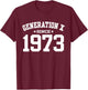 Generation X Since 1973 Gen X Birthday T-Shirt - T-Shirt | Maroon