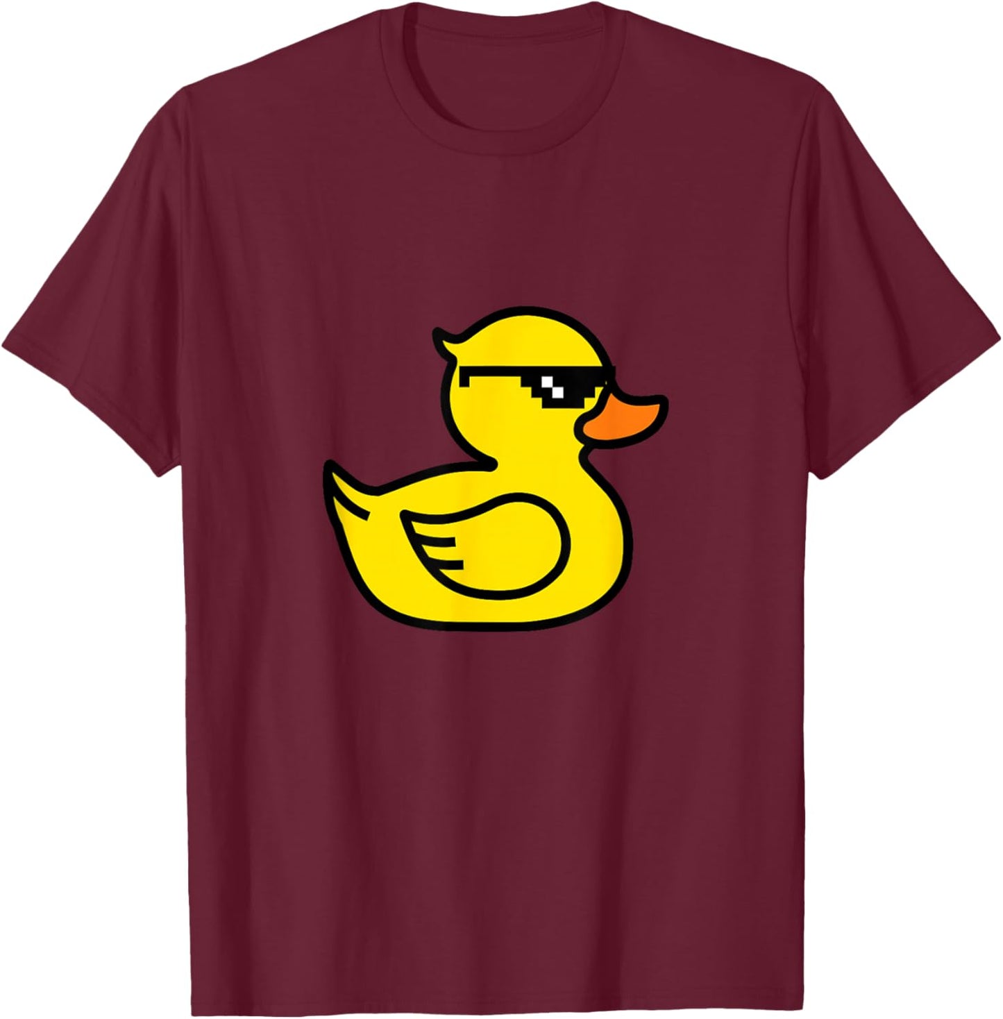 Coole gelbe Gummi-Ente kindliche Illustration Grafikdesign T-Shirt - T-Shirt | Maroon