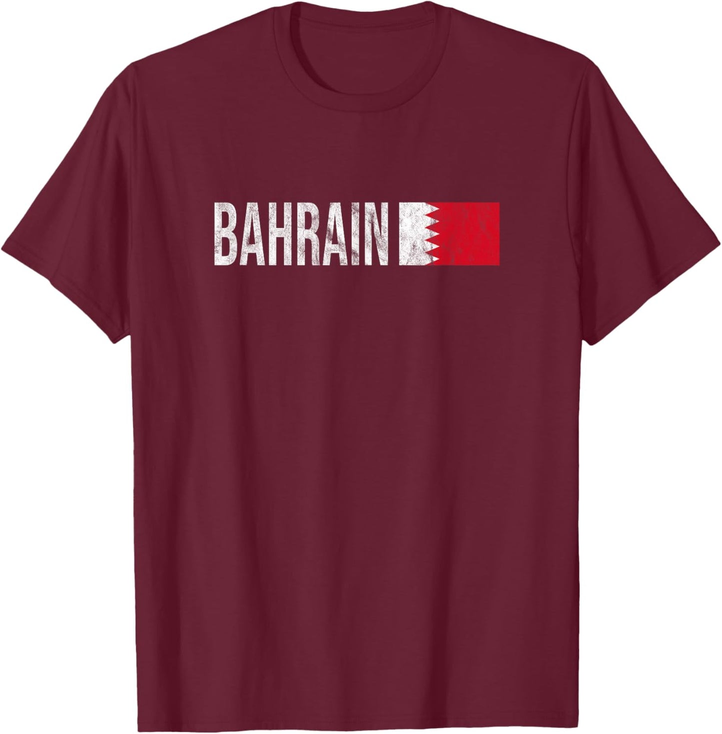Bahrain Map and Flag Souvenir - Retro Bahrain Design T-Shirt - T-Shirt | Maroon