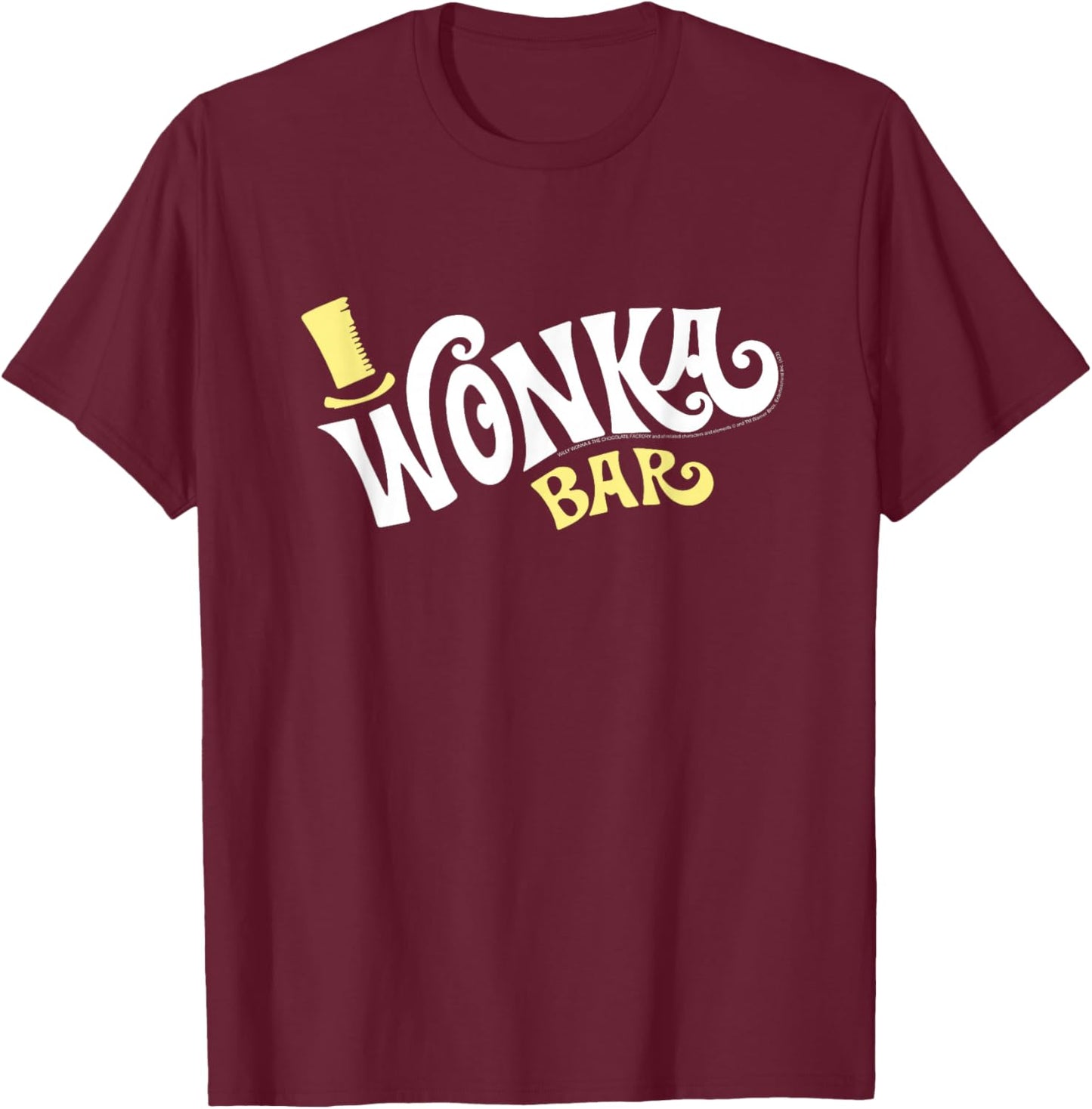 Willy Wonka and The Chocolate Factory Wonka Bar Movie T-Shirt - T-Shirt | Maroon