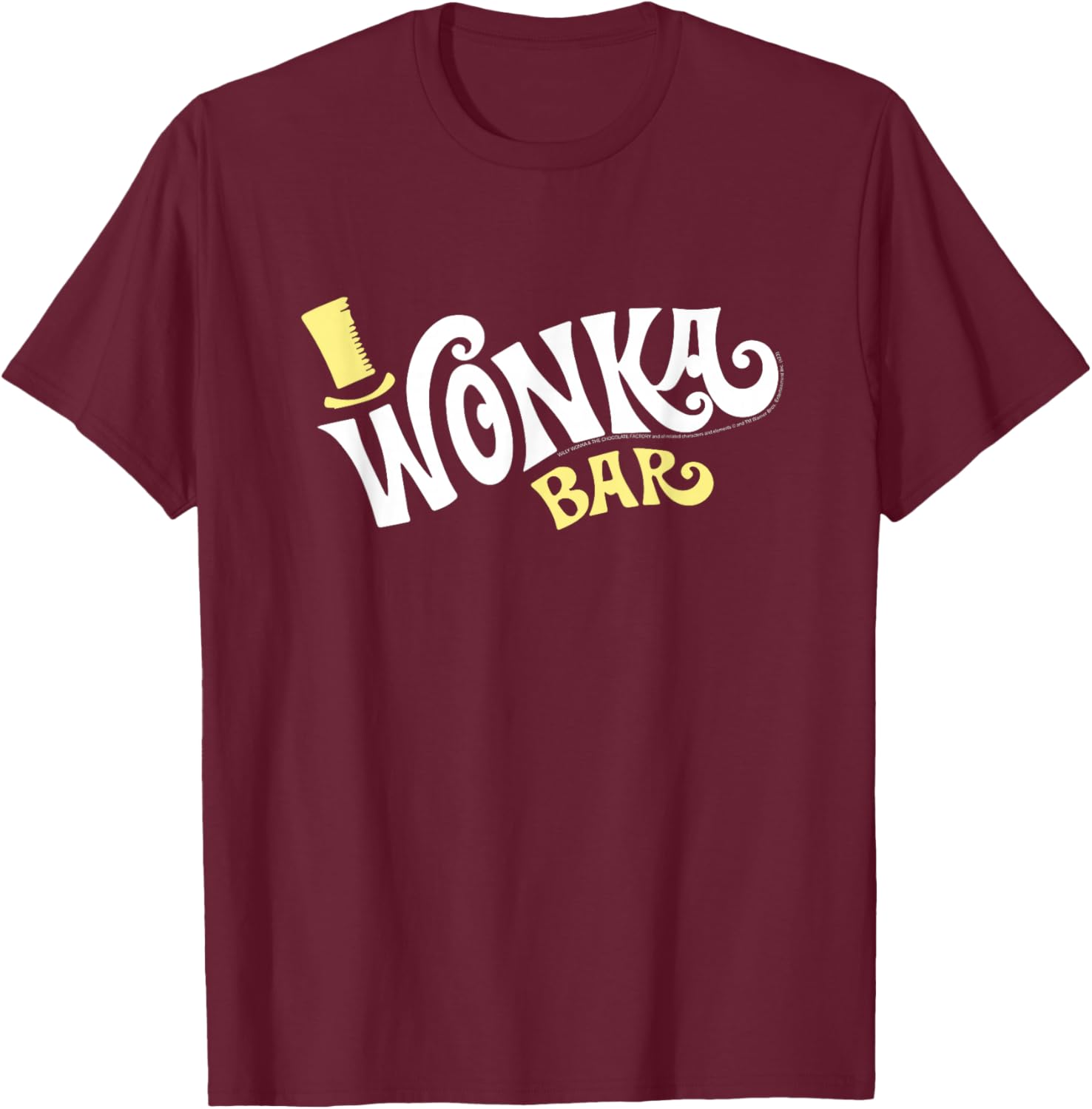 Willy Wonka and The Chocolate Factory Wonka Bar Movie T-Shirt - T-Shirt | Maroon