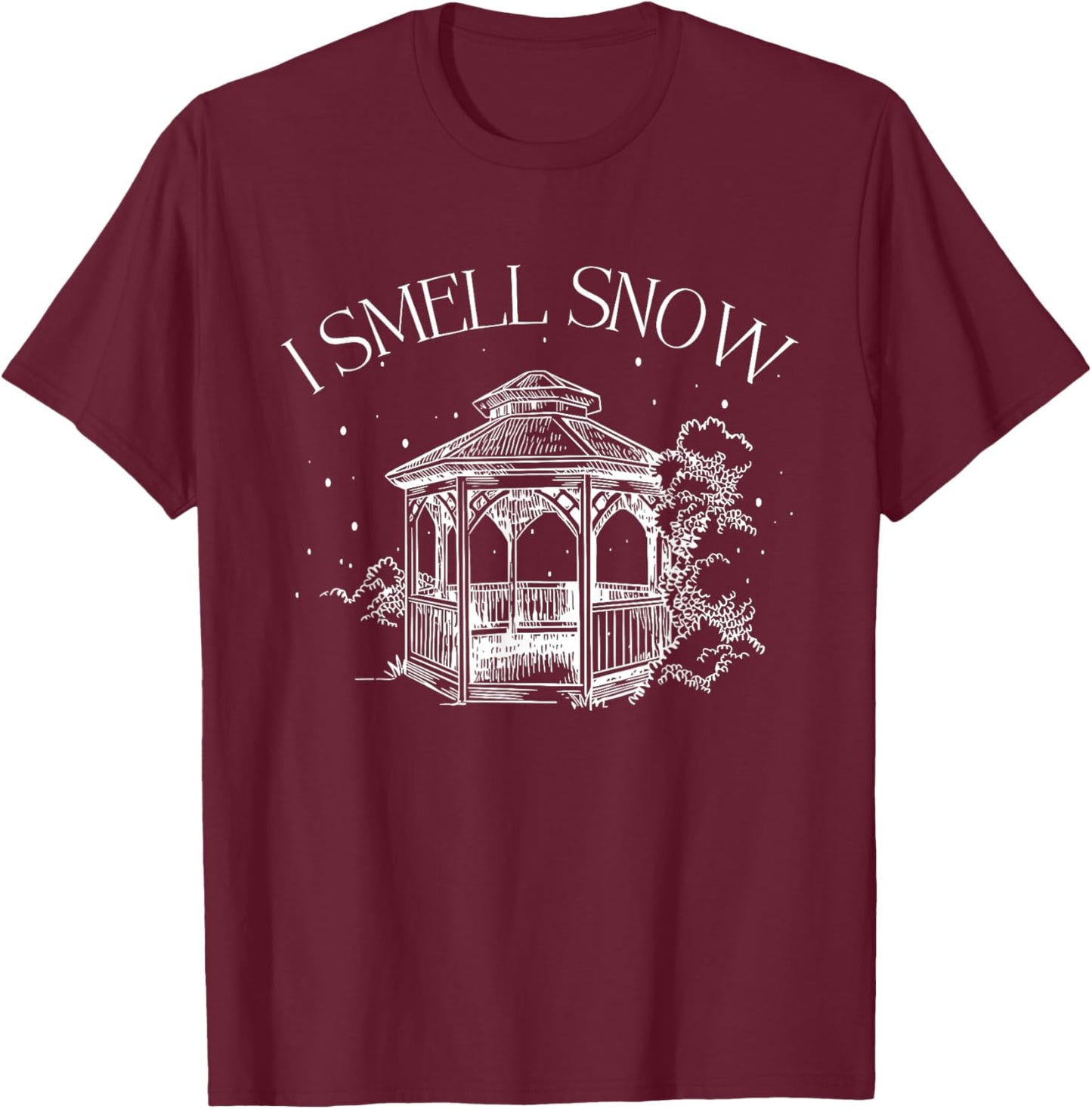 I Smell Snow Winter Christmas Snowball Design T-Shirt - T-Shirt | Maroon