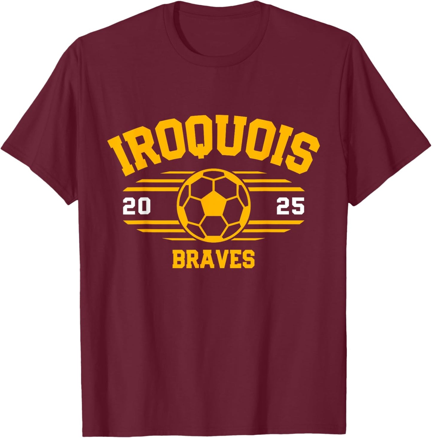 Iroquois Braves Soccer Ball 2025 T-Shirt - T-Shirt | Maroon