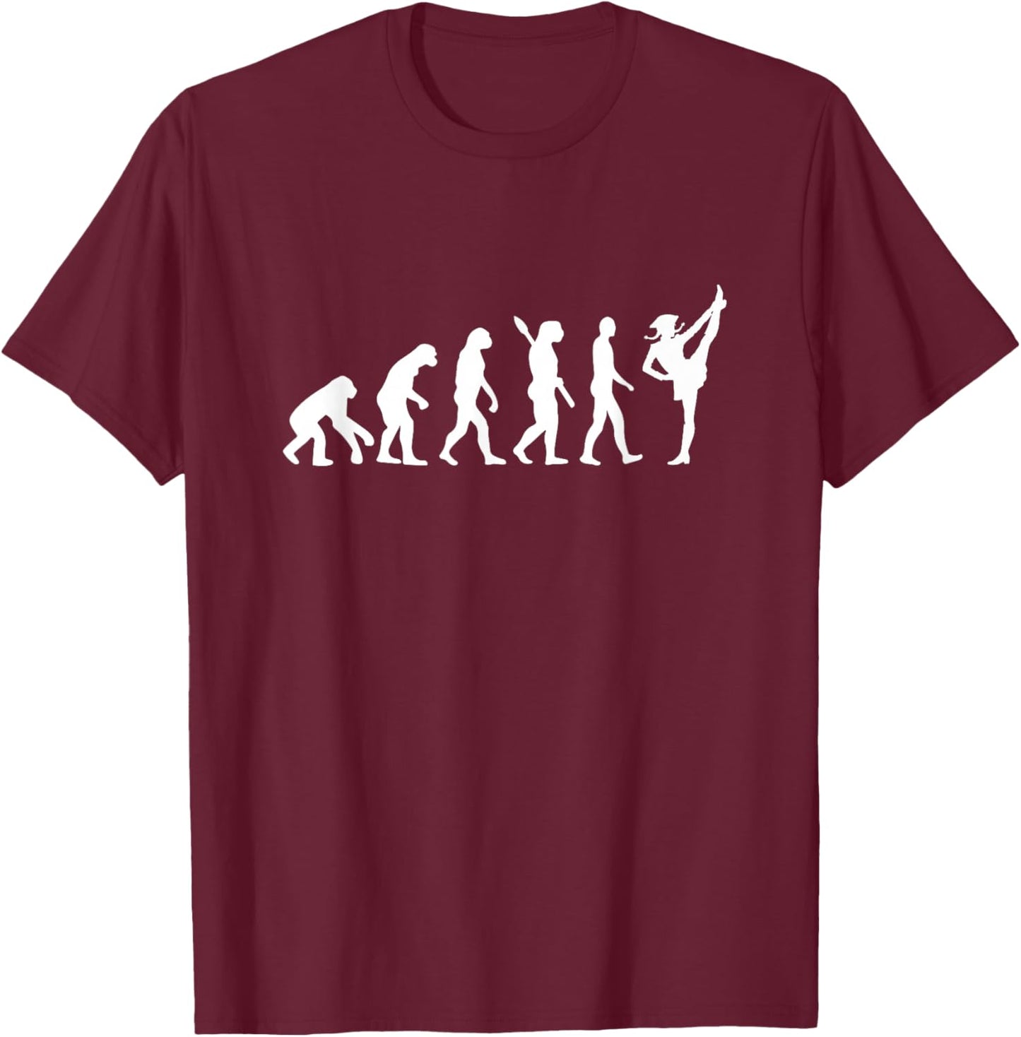 Evolution Funkenmarie Tanzmarie Karneval Tanz Silhouette T-Shirt - T-Shirt | Maroon