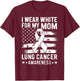 I Wear White For My Mom Lung Cancer Awareness American Flag Men T-Shirt - T-Shirt | Maroon