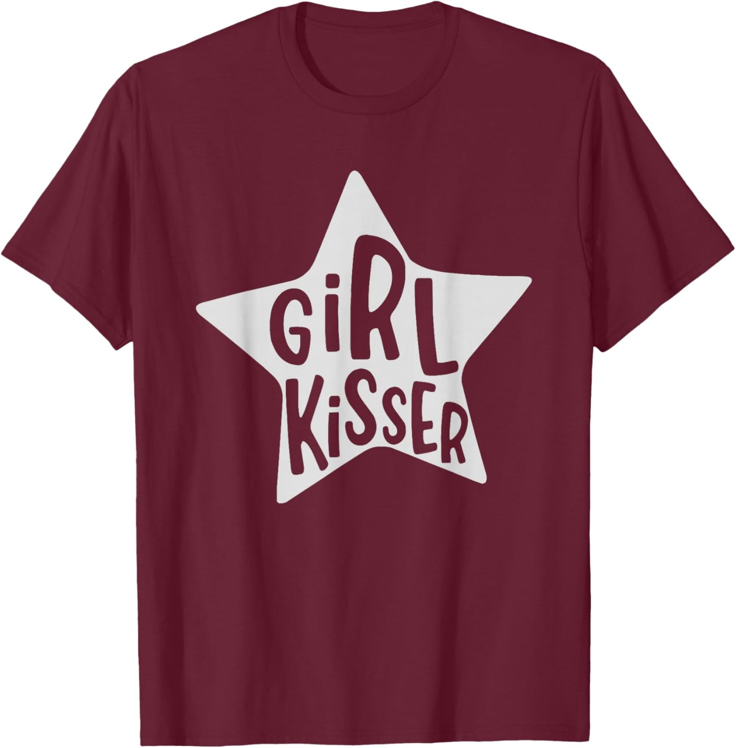 Vintage Retro Girl Kisser Heart Love Lesbians LGBT Pride T-Shirt - T-Shirt | Maroon