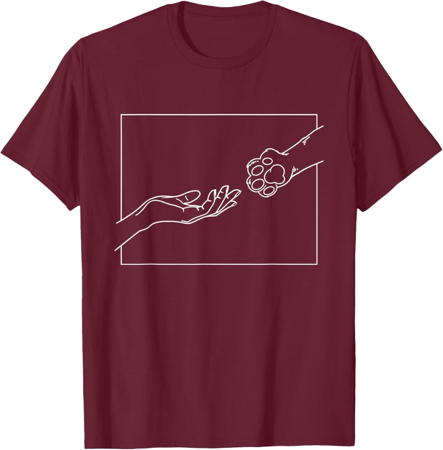 Hand And Paw - Dog Lover Dog Mom Dog Dad Dog Owner T-Shirt - T-Shirt | Maroon