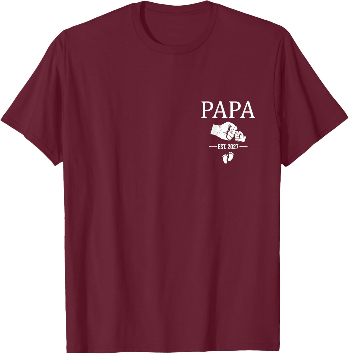 Papa est 2027 Annonce de Grossesse Futur Papa 2027 T-Shirt - T-Shirt | Maroon