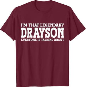 Drayson Personal Name First Name Funny Drayson T-Shirt - T-Shirt | Maroon