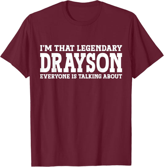 Drayson Personal Name First Name Funny Drayson T-Shirt - T-Shirt | Maroon