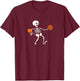 Funny Skeleton playing Pickleball Halloween T-Shirt - T-Shirt | Maroon