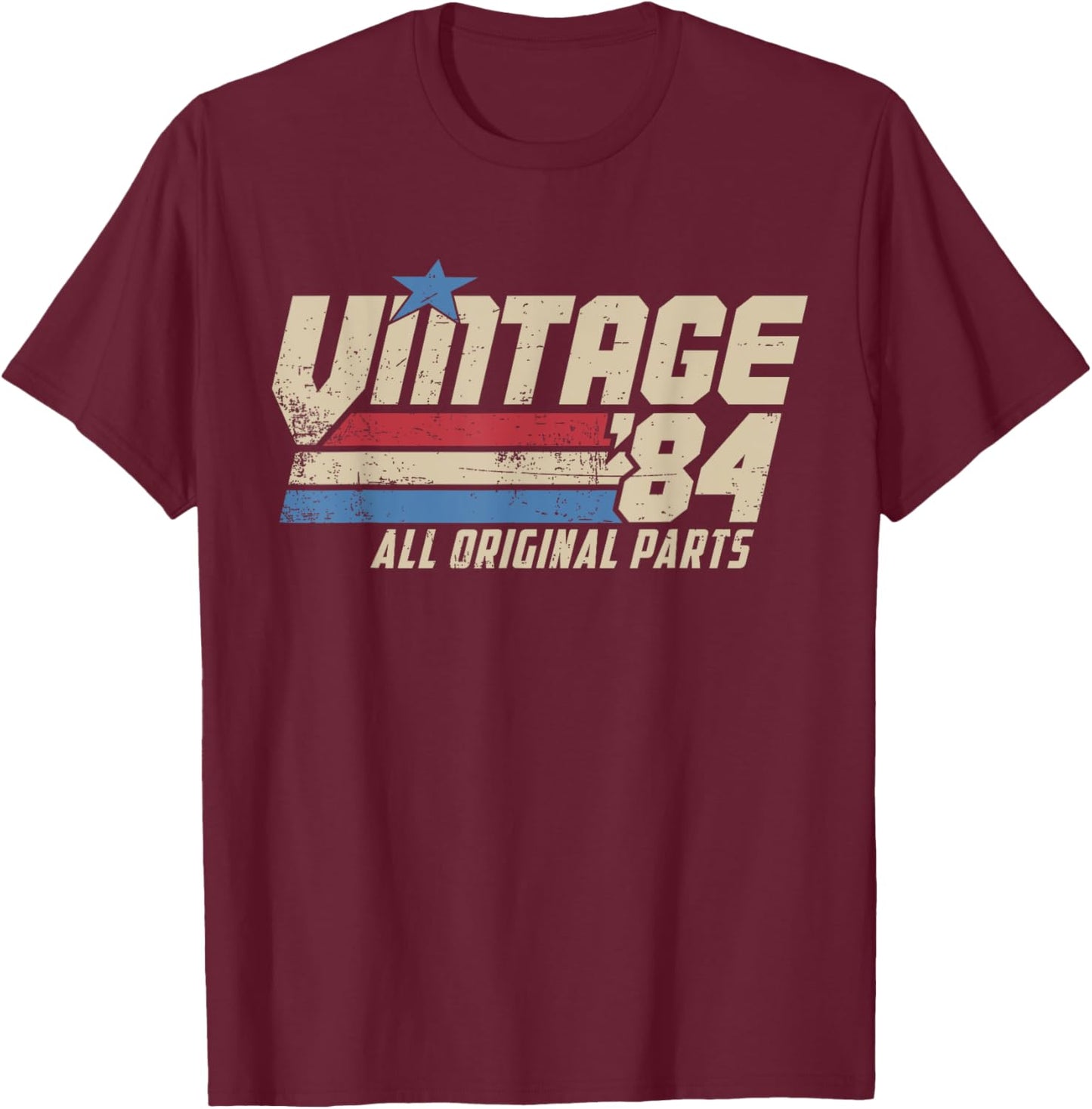 Vintage '84 Retro 41st Birthday Top 1984 Dad USA 40 T-Shirt - T-Shirt | Maroon