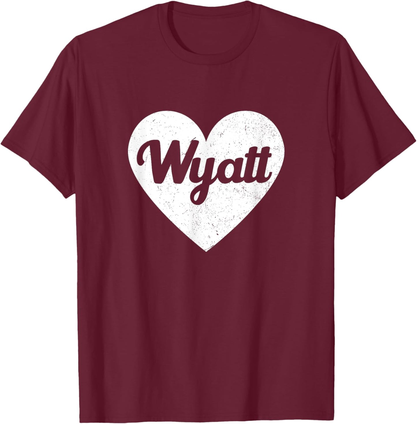 I Heart Wyatt Favorite First Name Heart Love Wyatt T-Shirt - T-Shirt | Maroon