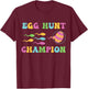 Egg Hunt Champion Funny Dad Easter Pregnancy Announcement T-Shirt - T-Shirt | Maroon