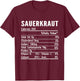 Sauerkraut Nutrition Facts Thanksgiving Food Family Matching T-Shirt - T-Shirt | Maroon