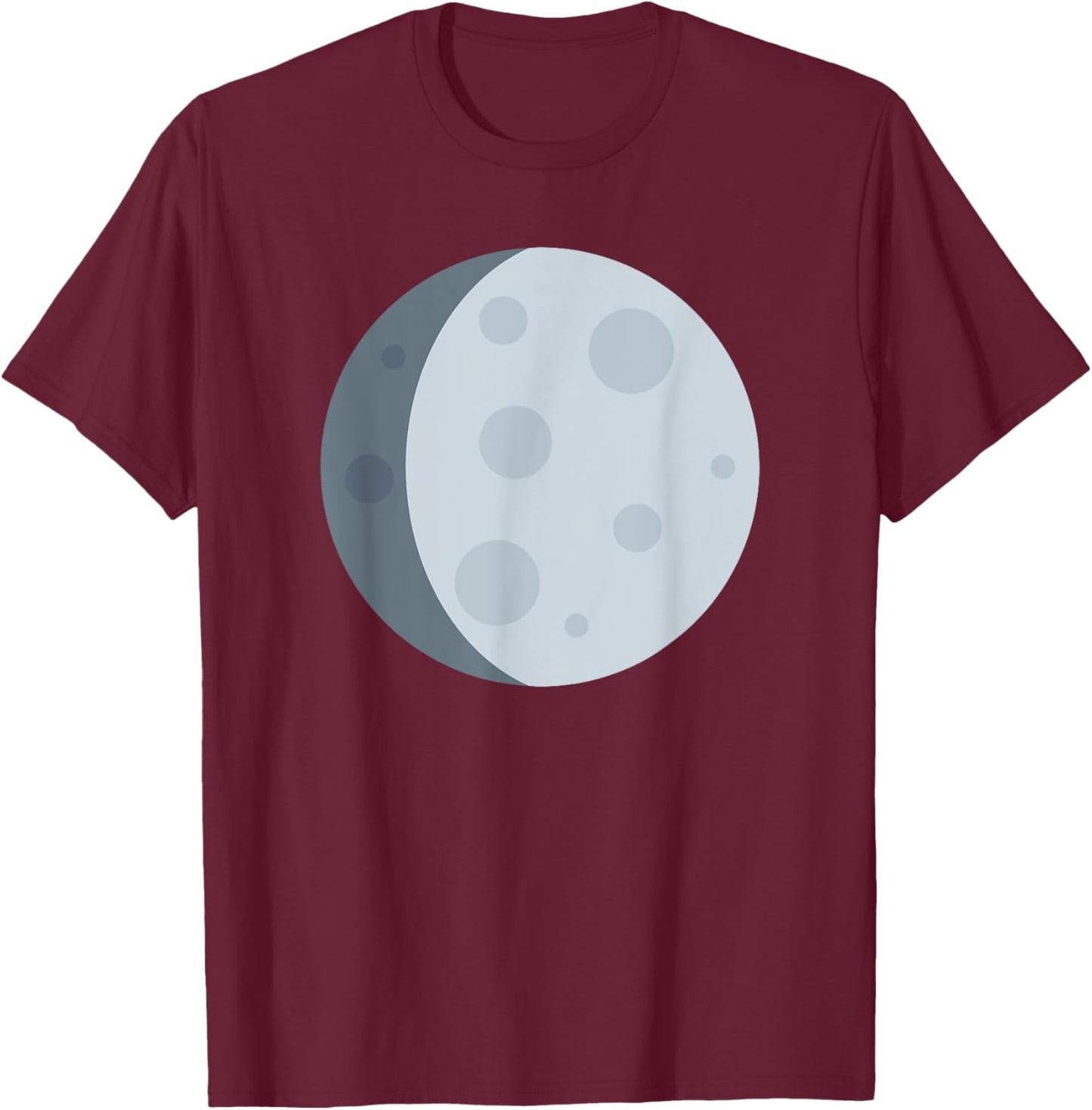 Waxing Gibbous Moon T-Shirt - T-Shirt | Maroon