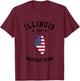 Worship Team. Illinois. America Flag. Christian Faith T-Shirt - T-Shirt | Maroon