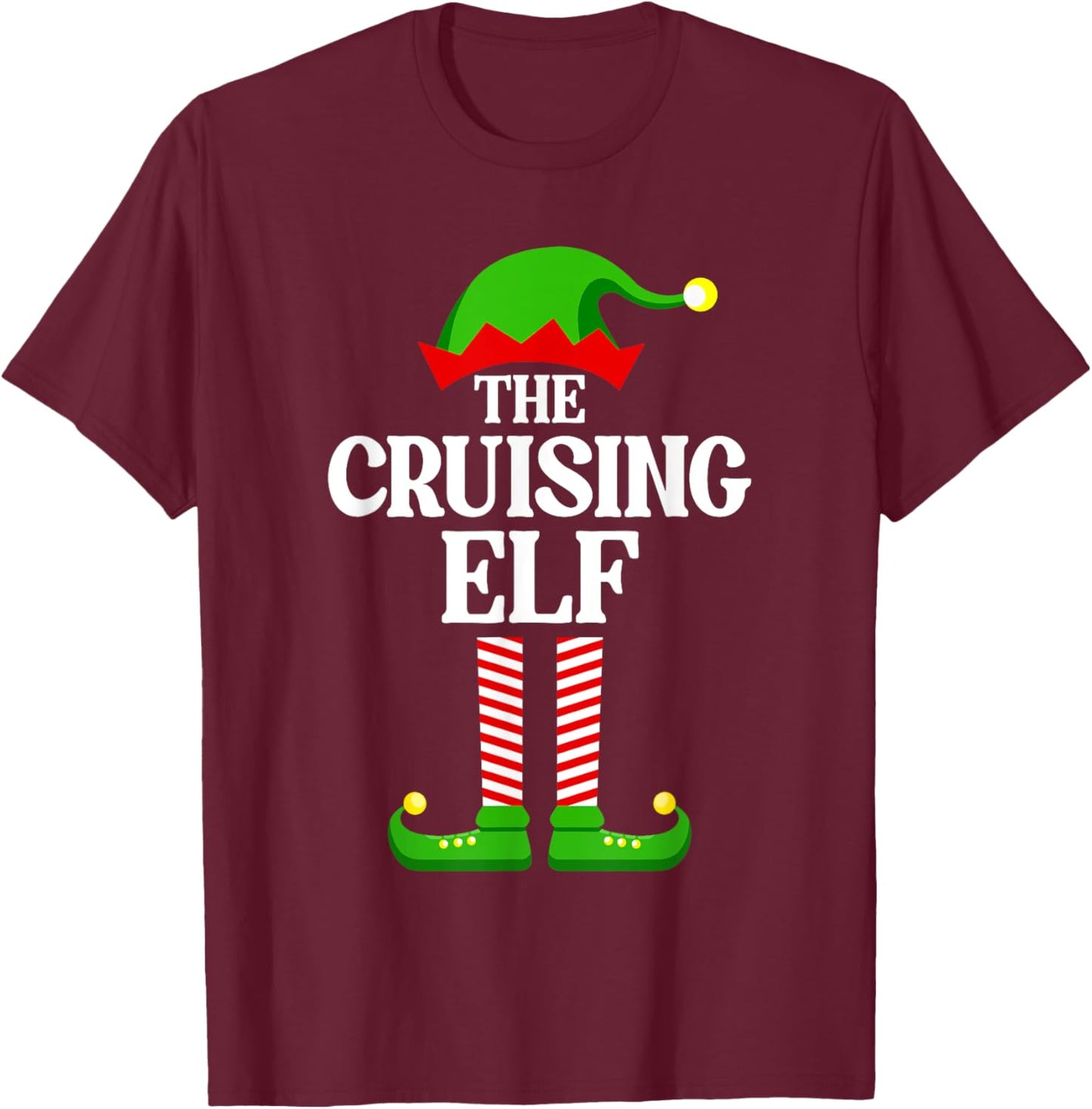 Cruising Elf Family Matching Group Funny Christmas T-Shirt - T-Shirt | Maroon