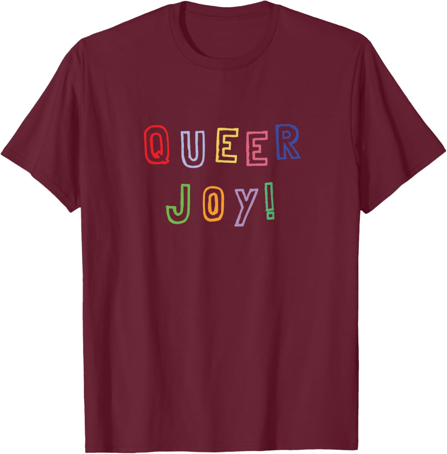 Queer Joy Rainbow Abstract Pride LGBTQ Month Gay Lesbian T-Shirt - T-Shirt | Maroon