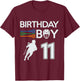 11 Years Old Birthday Boy Lacrosse LAX Player Boys Kids T-Shirt - T-Shirt | Maroon
