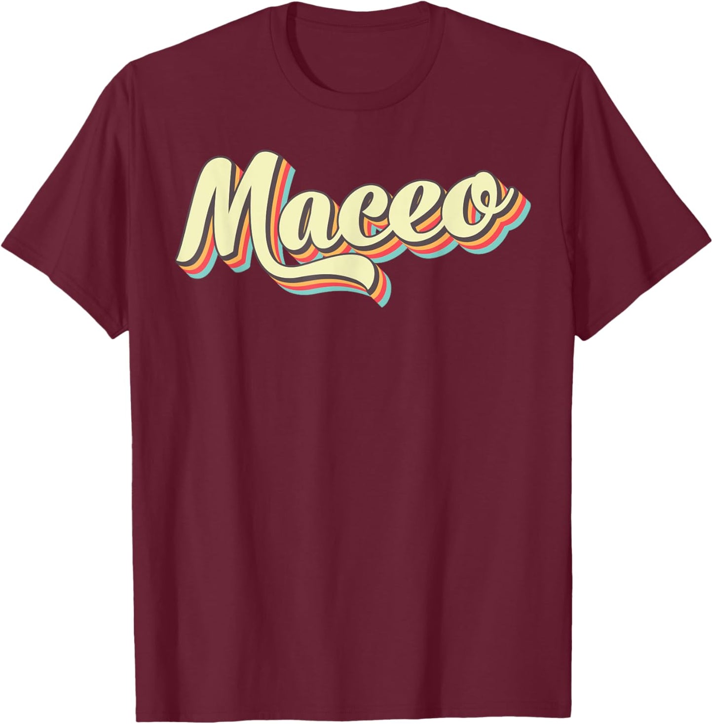 Maceo Retro Art Baseball Font Vintage T-Shirt - T-Shirt | Maroon