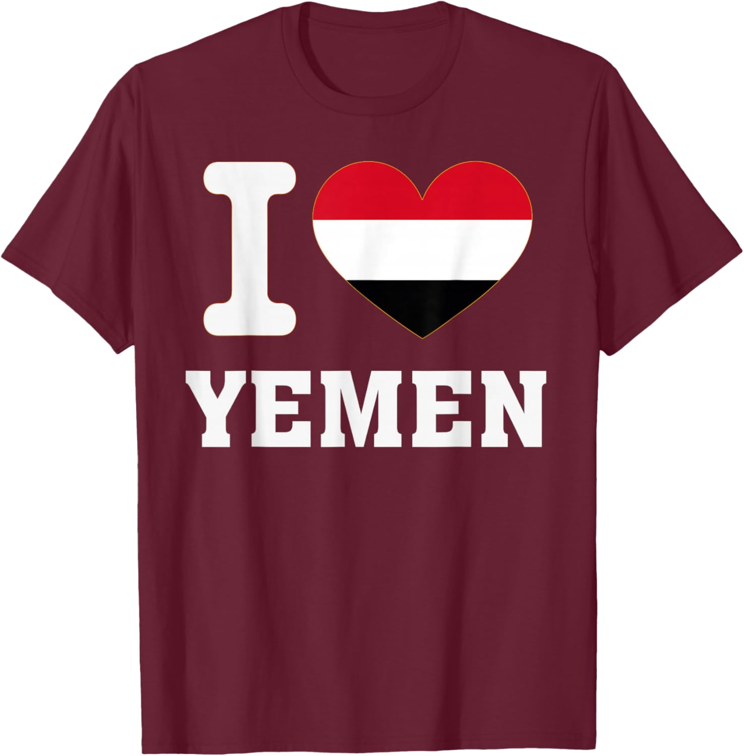 I Love Yemen Heart Souvenir Lovers Pride Travel T-Shirt - T-Shirt | Maroon