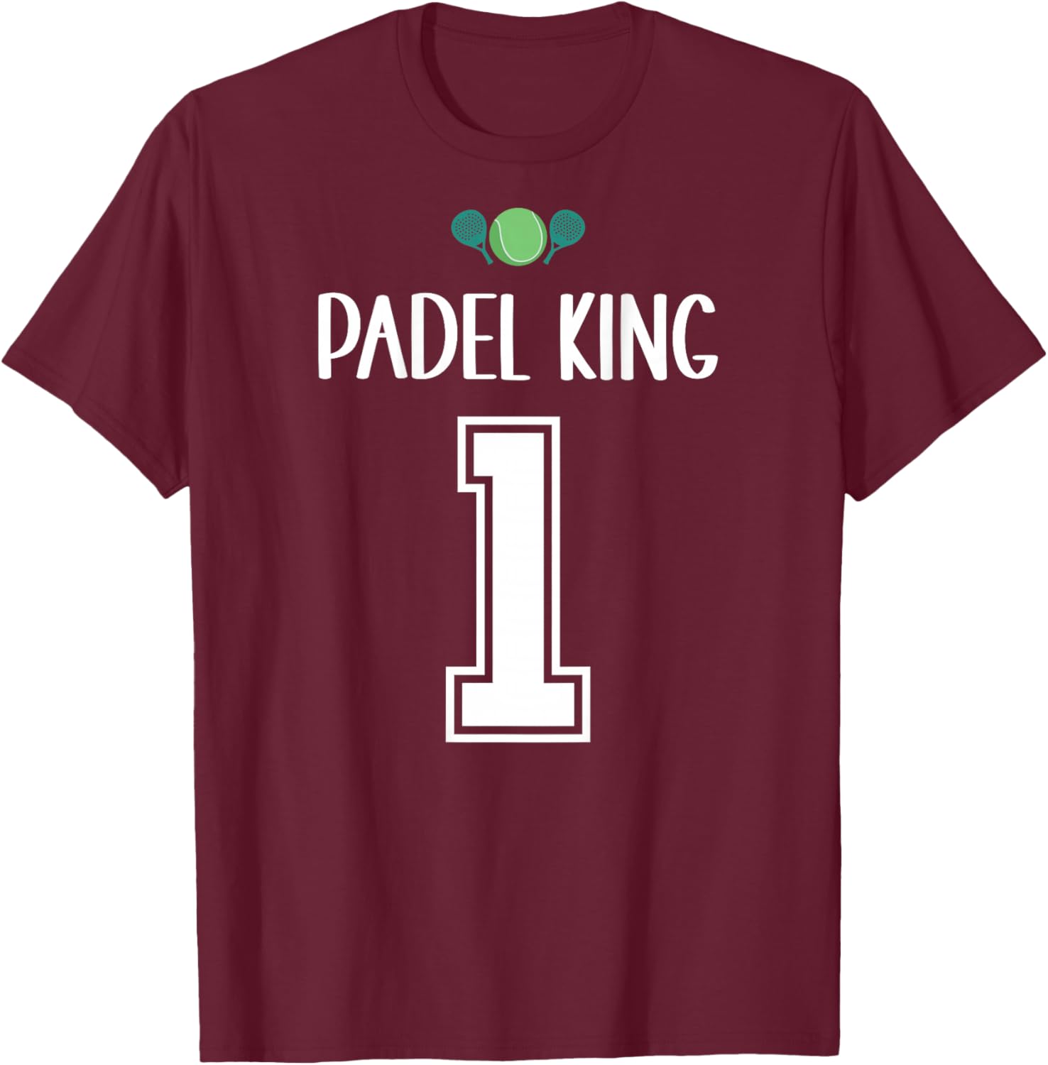 Lustiges Padel Tennis Trikot mit Rückennummer Padel T-Shirt - T-Shirt | Maroon