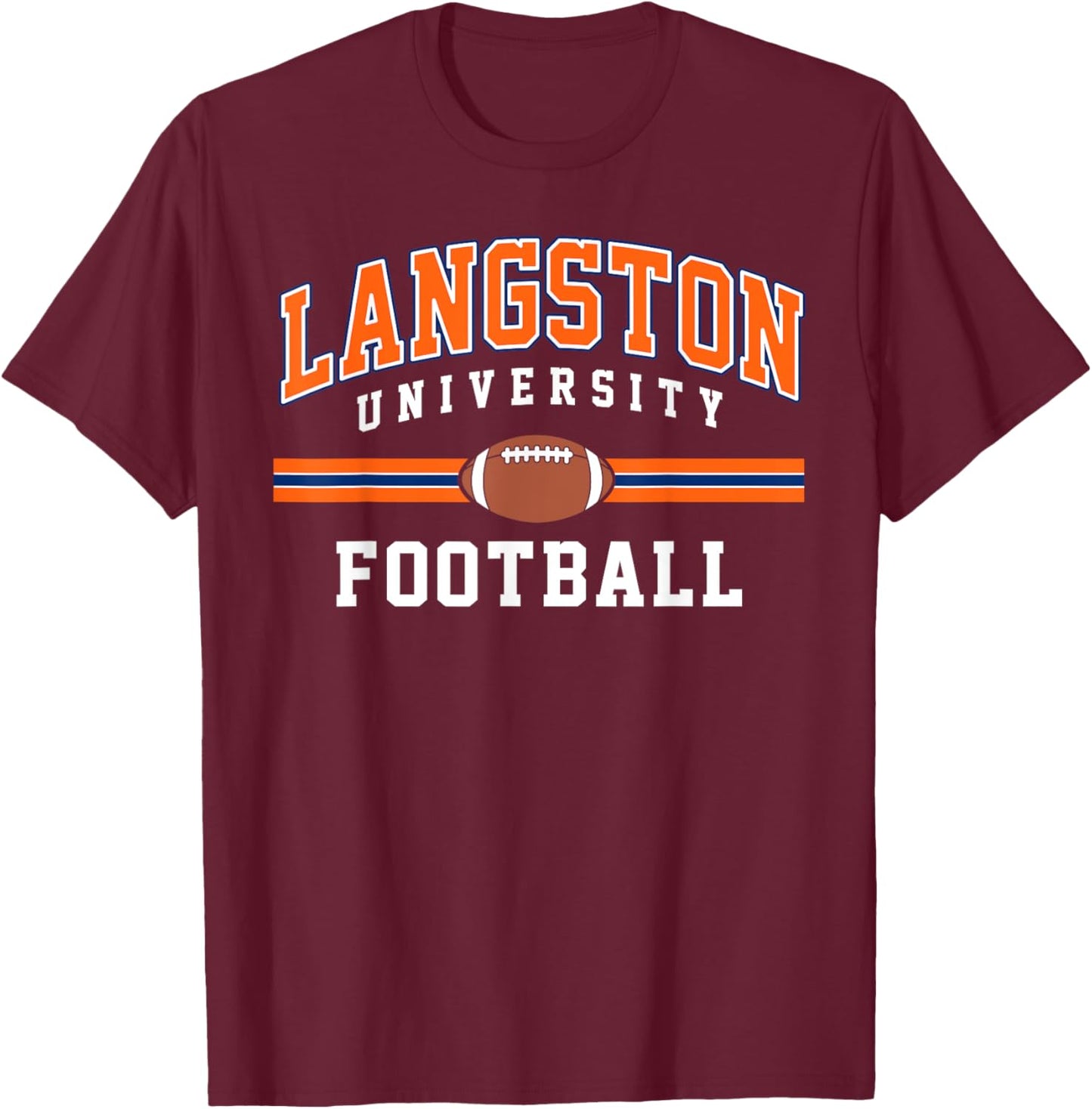 Langston University Football Arch Vintage Design Men Women T-Shirt - T-Shirt | Maroon