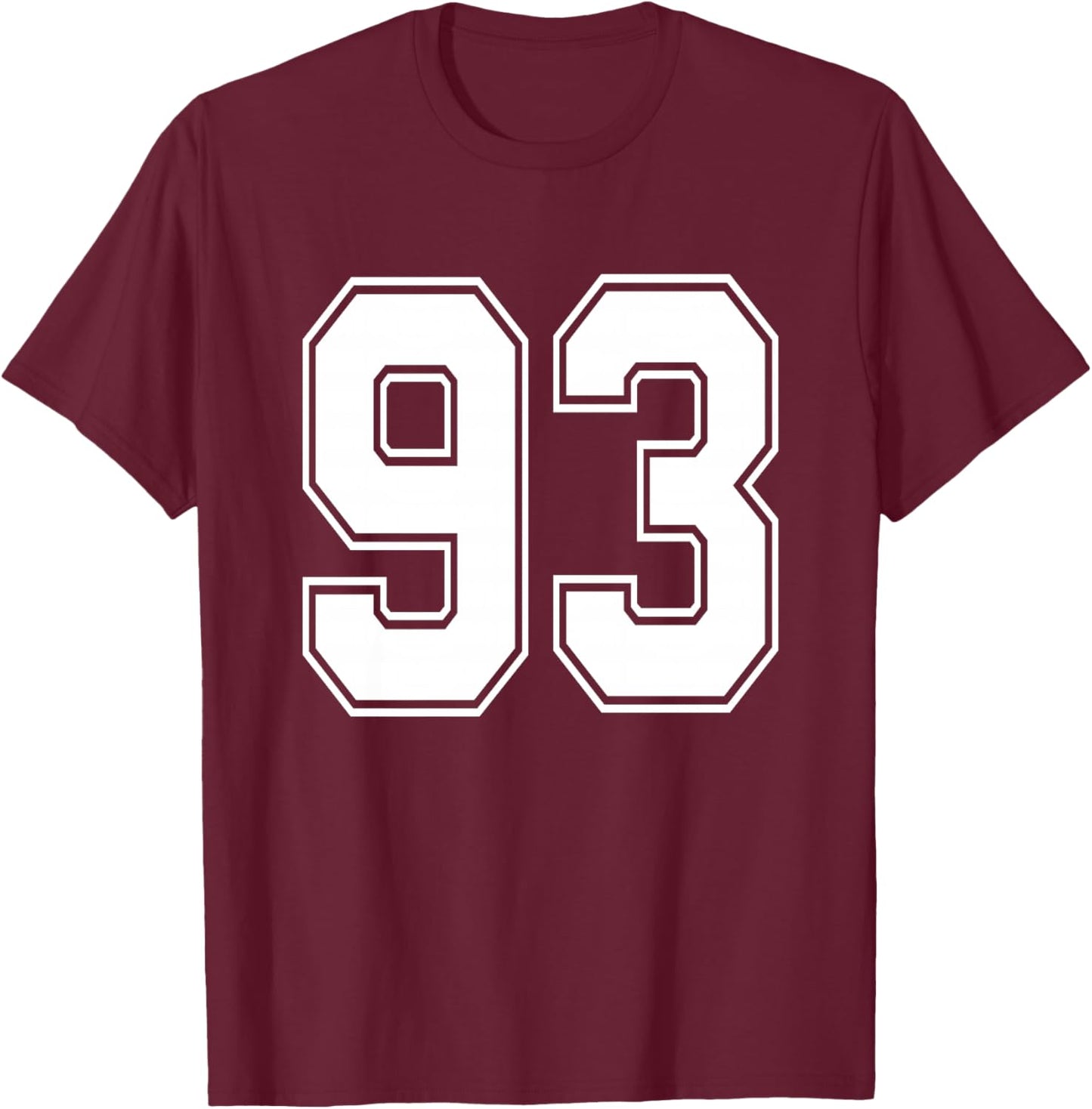 #93 Numéro 93 Sports.Maillot Mon Joueur préféré #93 Haut de Gamme T-Shirt - T-Shirt | Maroon