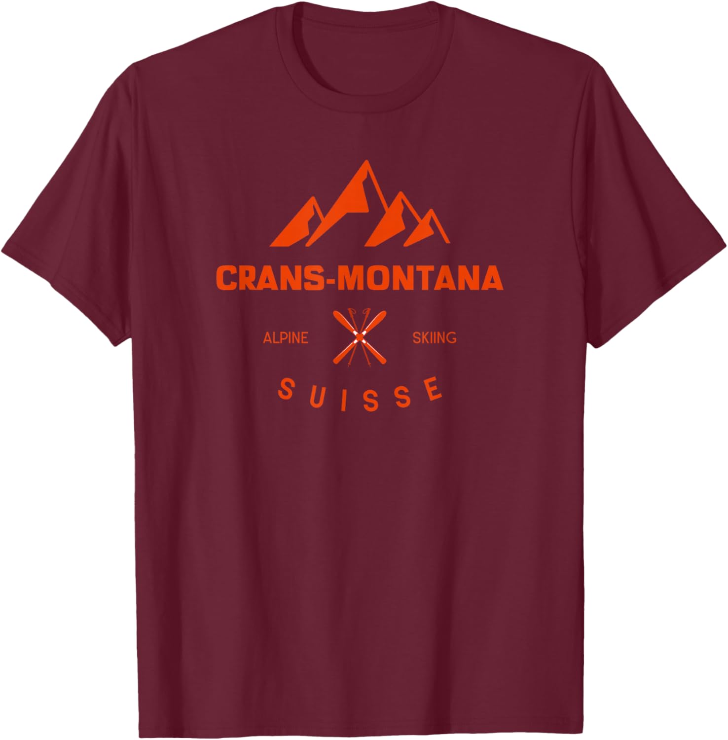 Crans-Montana Suisse T-Shirt - T-Shirt | Maroon