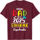 Funny Proud Dad of a Class of 2025 5th Grade Graduate T-Shirt - T-Shirt | Maroon