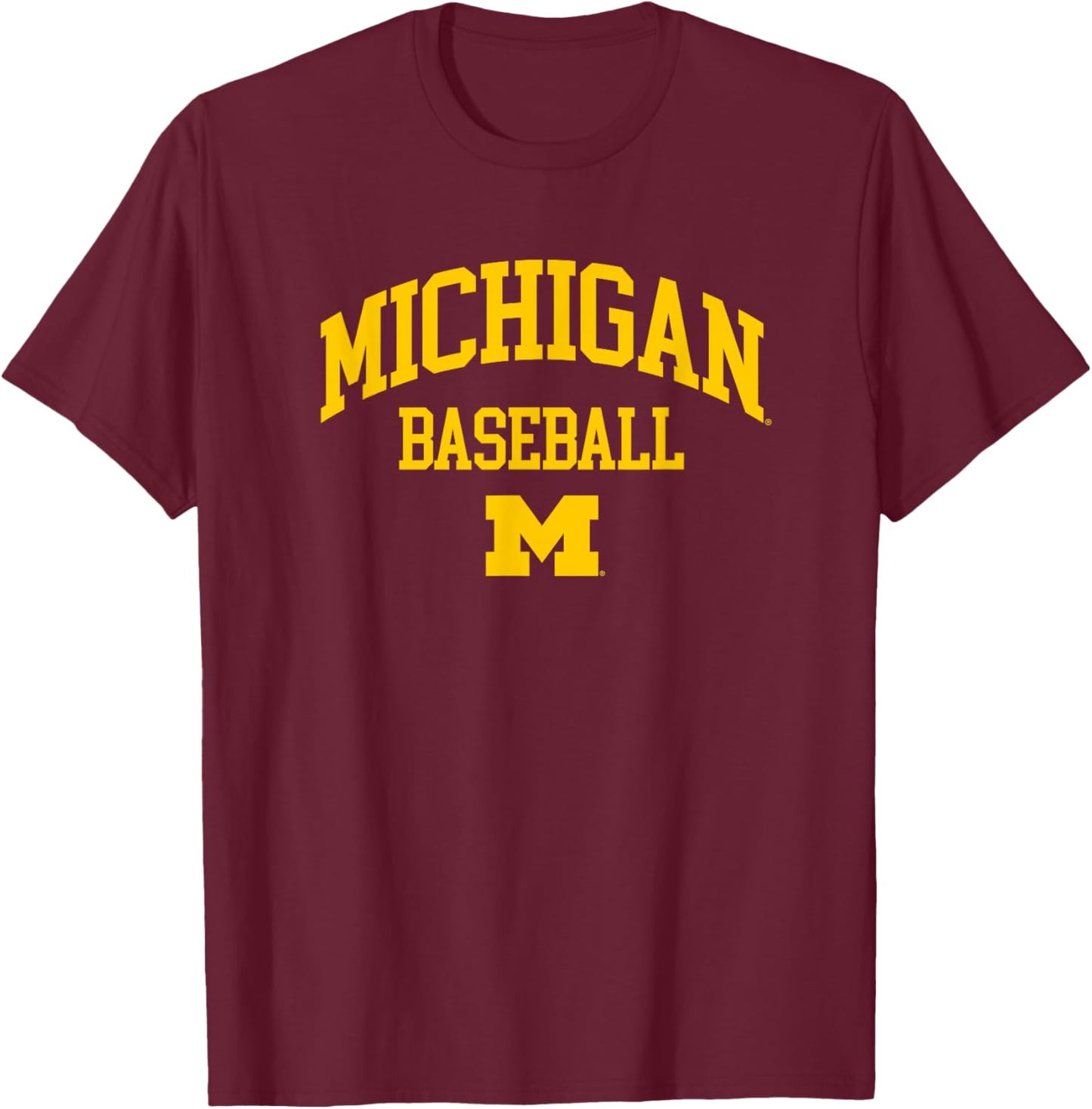 University of Michigan Wolverines Baseball T-Shirt - T-Shirt | Maroon