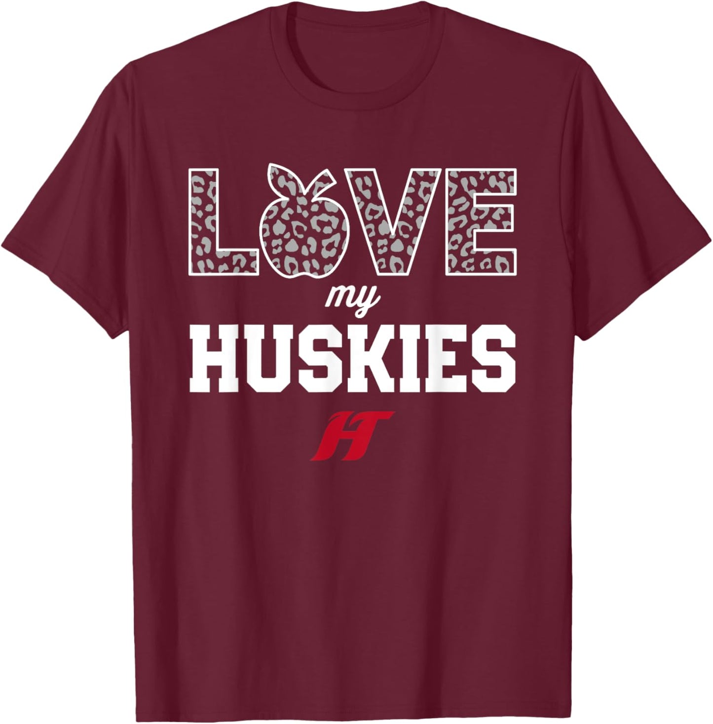 Hewitt-Trussville Huskies Logo Love My Team HS T-Shirt - T-Shirt | Maroon