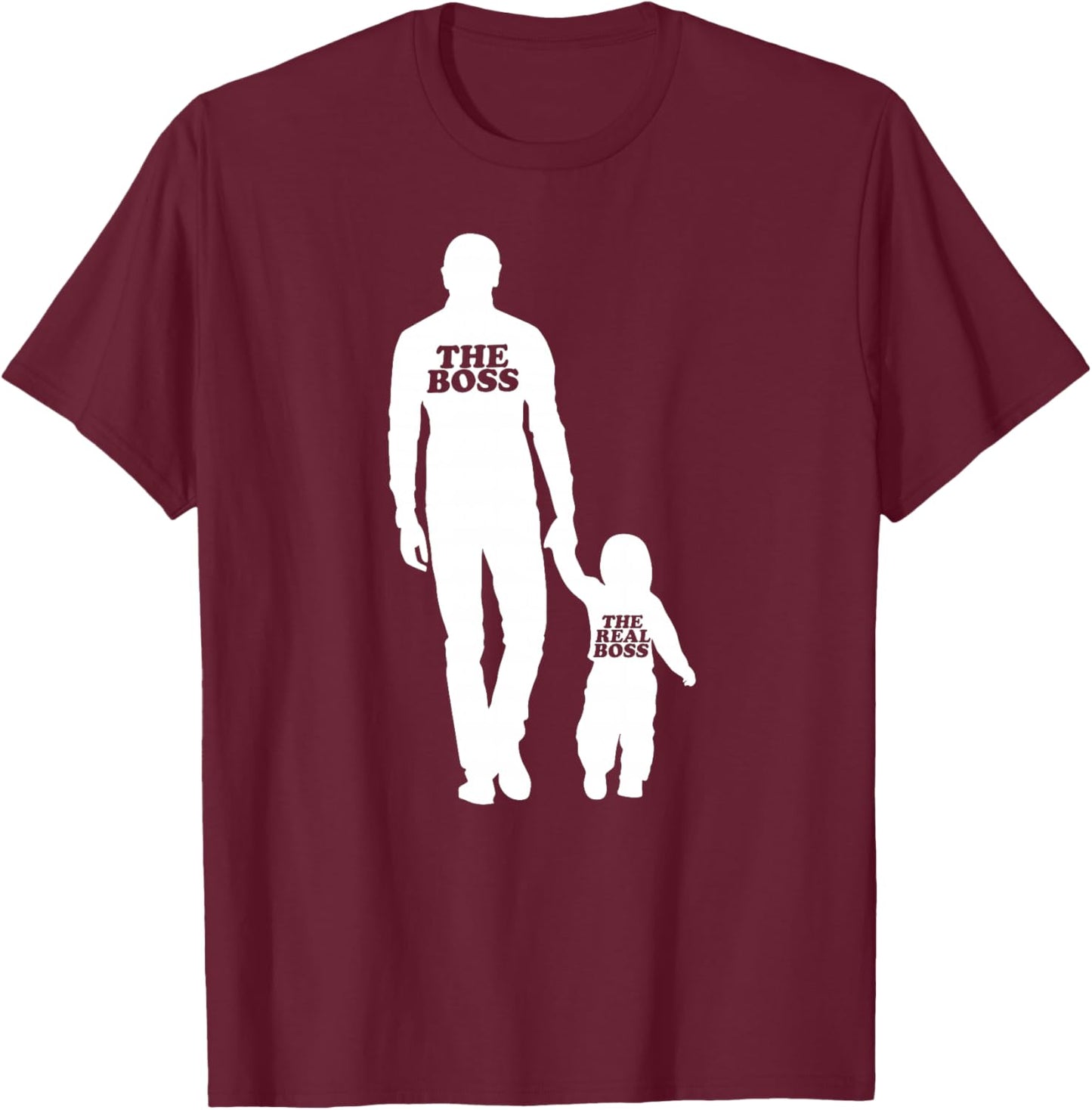The Boss The Real Boss - Cadeaux de Couple Haut de Gamme T-Shirt - T-Shirt | Maroon