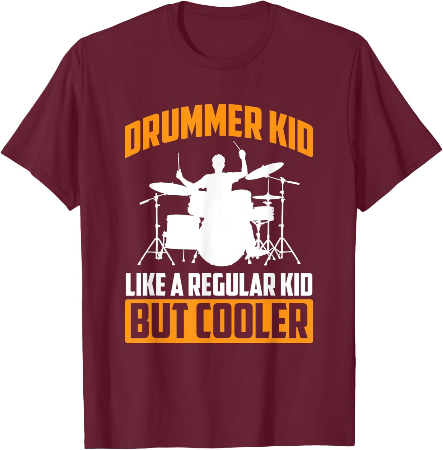 Drummer Kid Drumming Percussionist Drums Kids Boys Retro T-Shirt - T-Shirt | Maroon