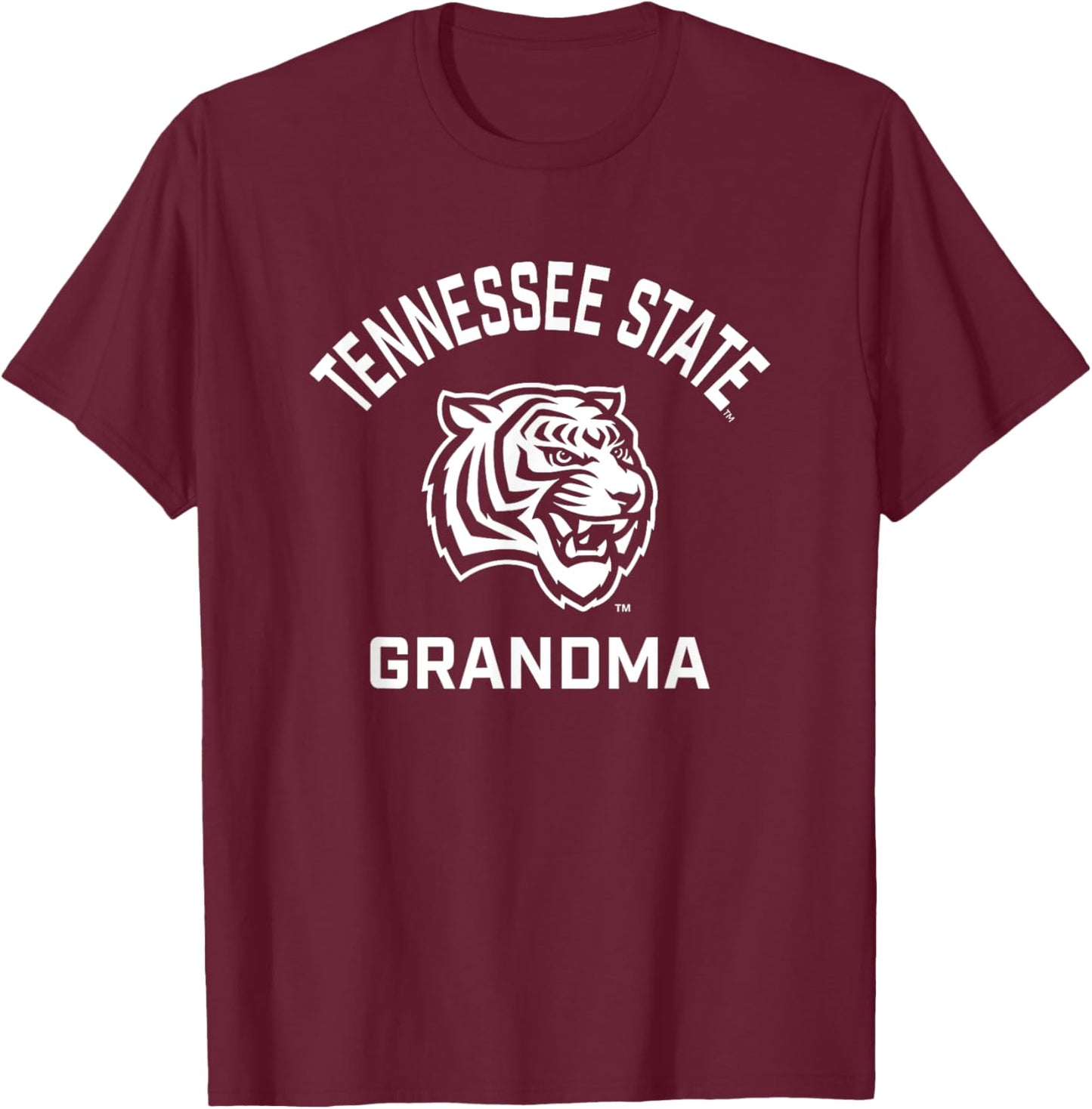 Tennessee State University TSU Tigers Arched Grandma T-Shirt - T-Shirt | Maroon