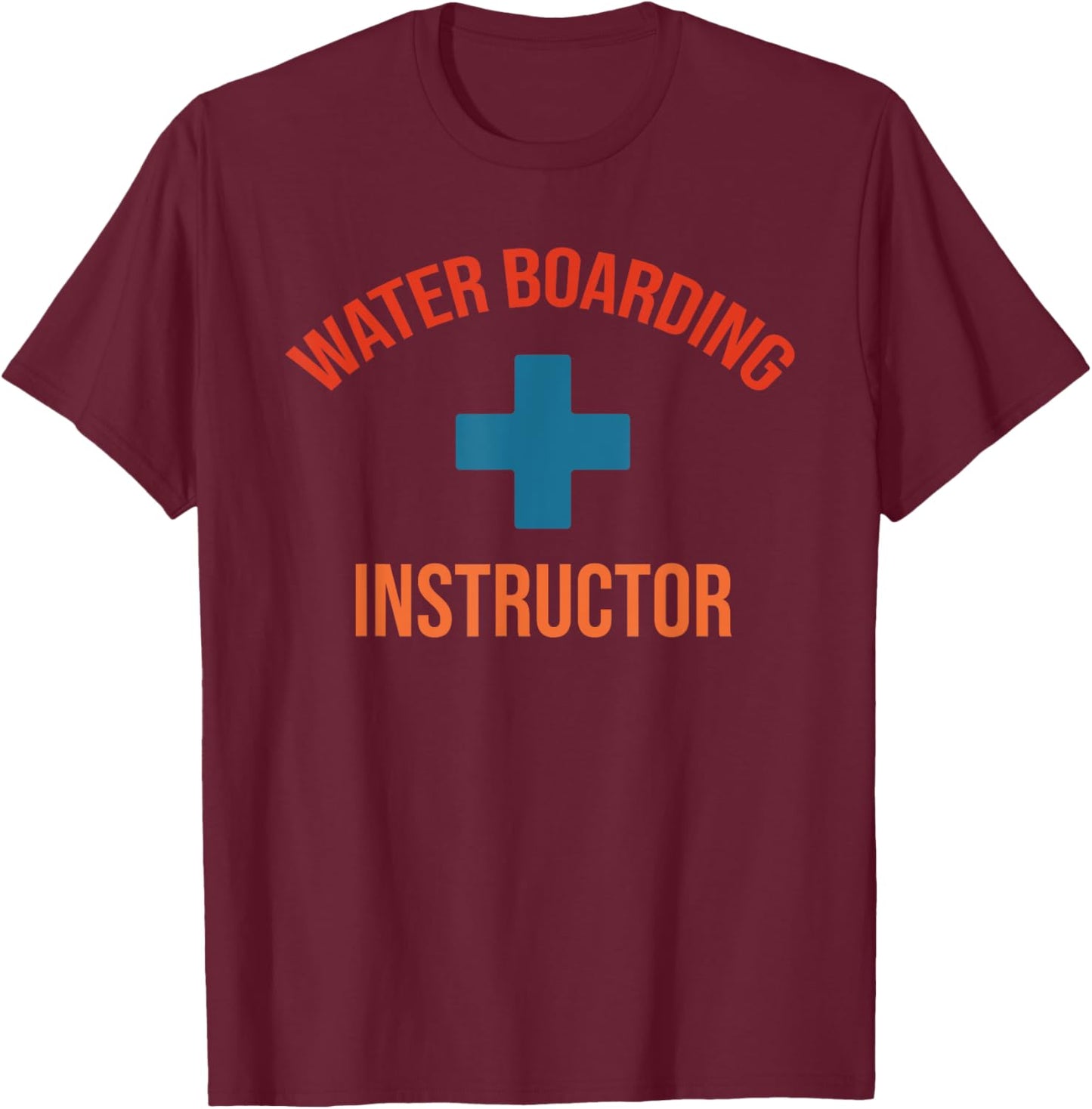 Water Boarding Instructor Vintage Apparel T-Shirt - T-Shirt | Maroon