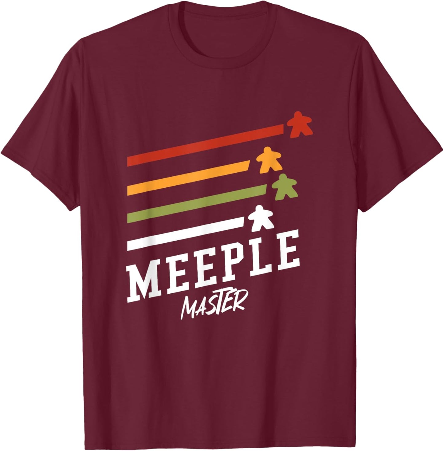 Meeple Master Board Games Fans Design T-Shirt - T-Shirt | Maroon