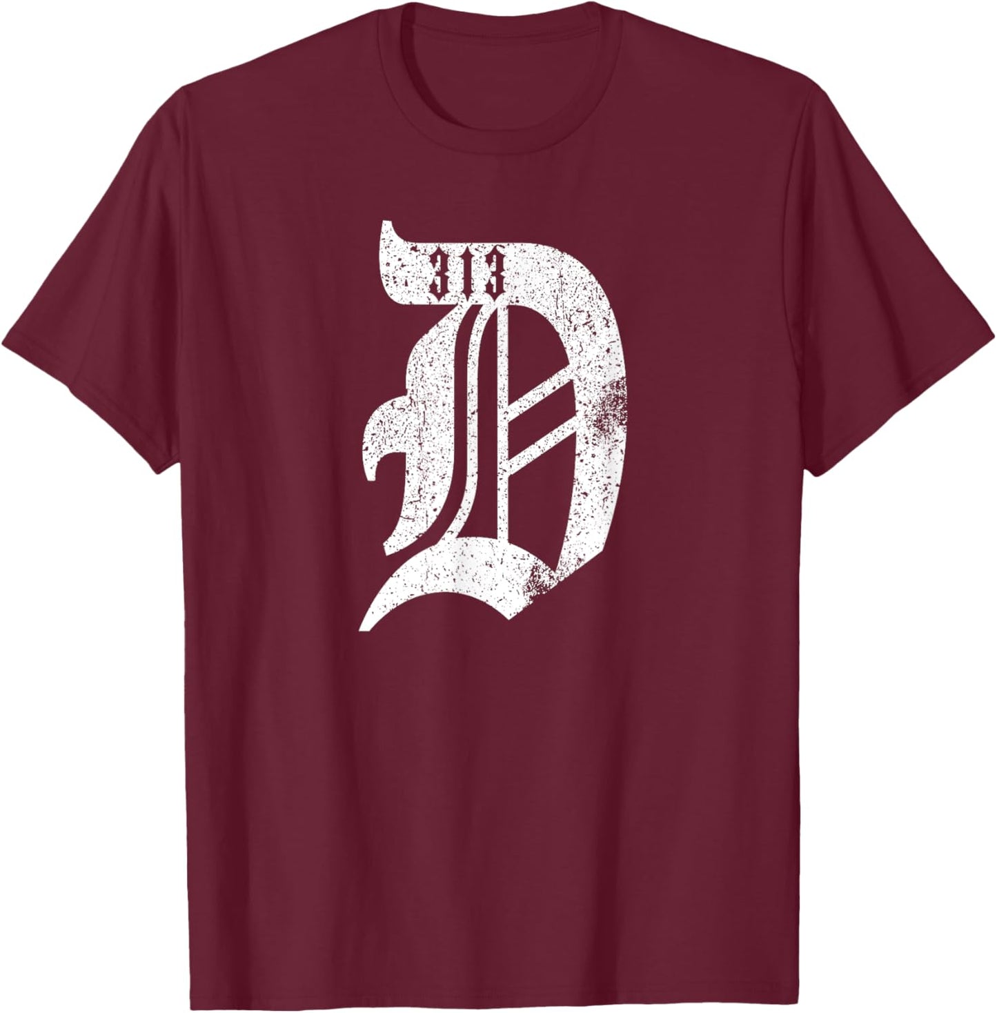 Detroit D Shirt | Detroit 313 Shirt | Detroit Michigan T-Shirt - T-Shirt | Maroon