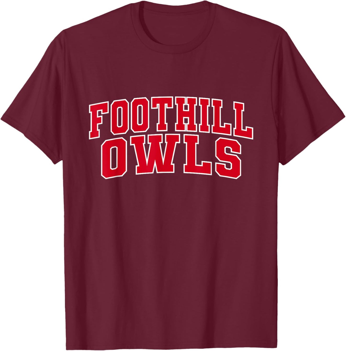 Foothill College Owls Apparel Sports Fan T-Shirt - T-Shirt | Maroon