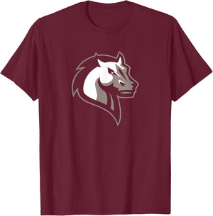Mercy University Mavericks Athletics Mavs Logo T-Shirt - T-Shirt | Maroon