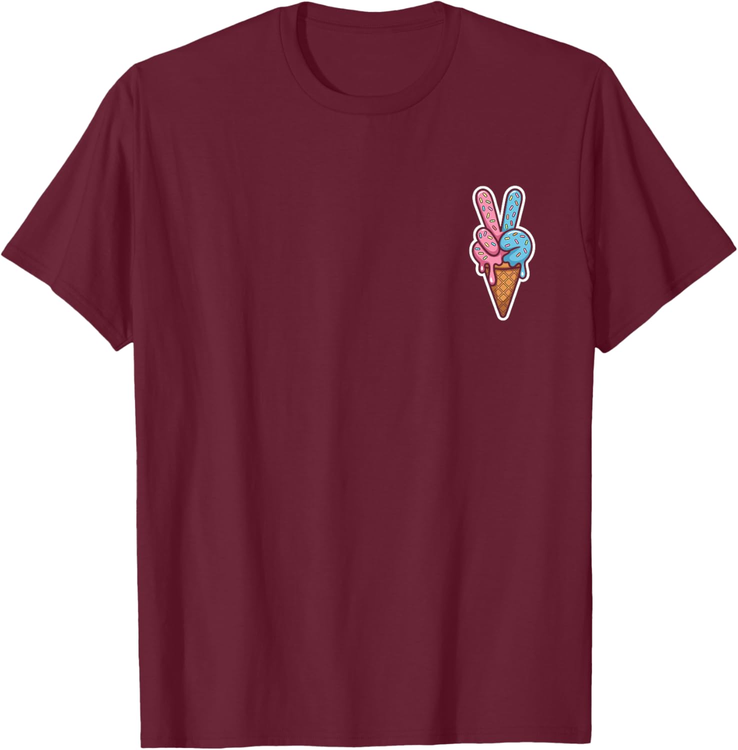 Cool Meme Six Seven 67 Ice Cream Sport Drip T-Shirt - T-Shirt | Maroon
