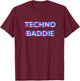 Techno Baddie EDM Rave Festival Hardtechno Hardtekk T-Shirt - T-Shirt | Maroon