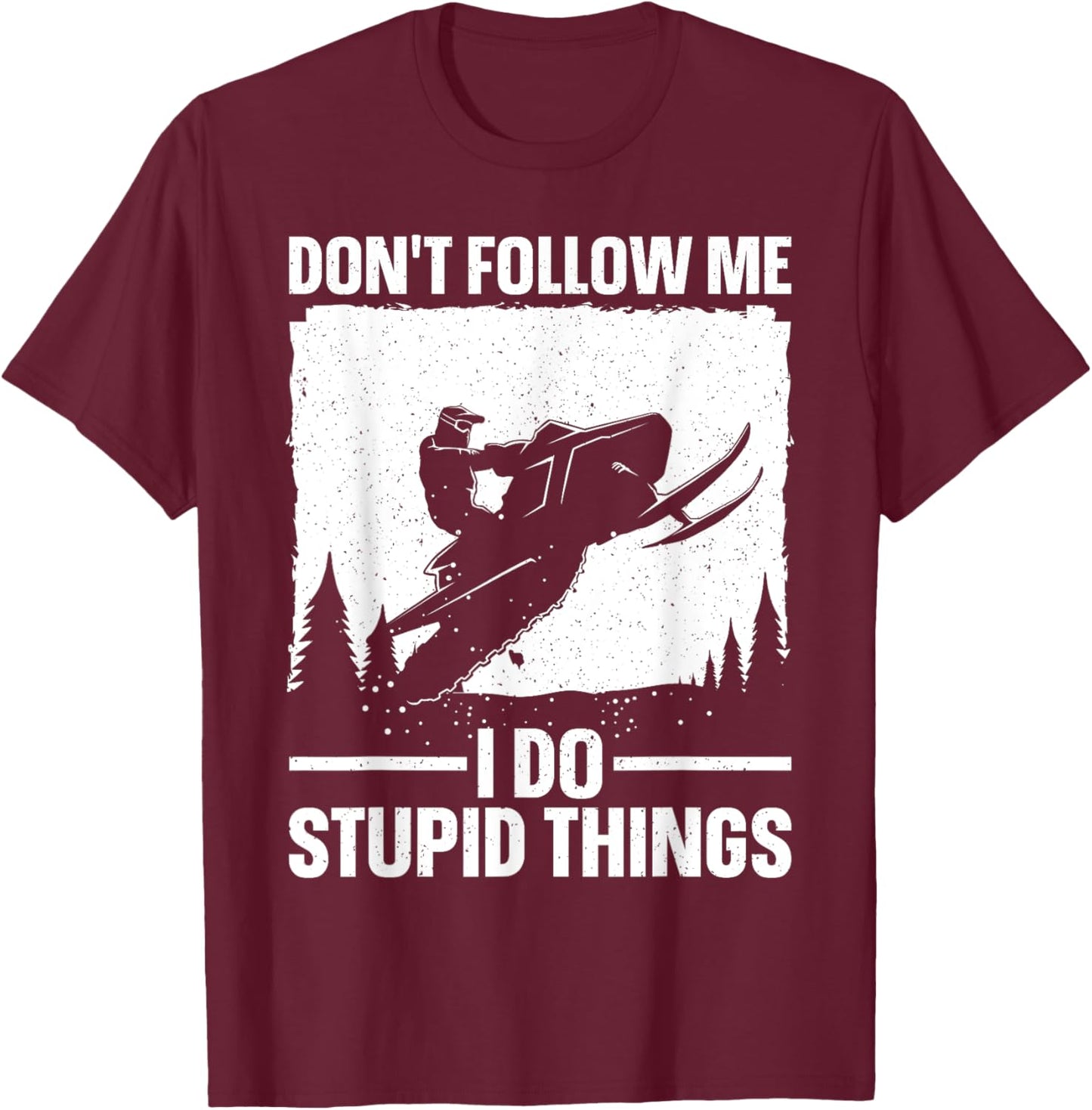 Snowmobile Art Women Snowmobiling Snowmobile Lover T-Shirt - T-Shirt | Maroon