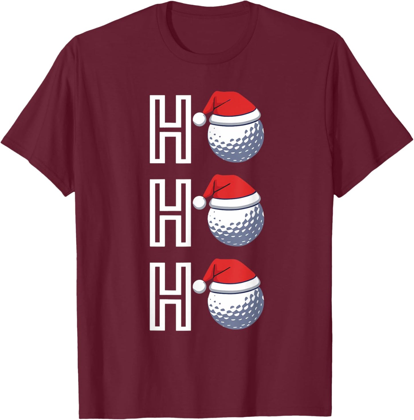 Ho Ho Ho Matching Christmas Golf Pajamas Golf Lover Golfer T-Shirt - T-Shirt | Maroon