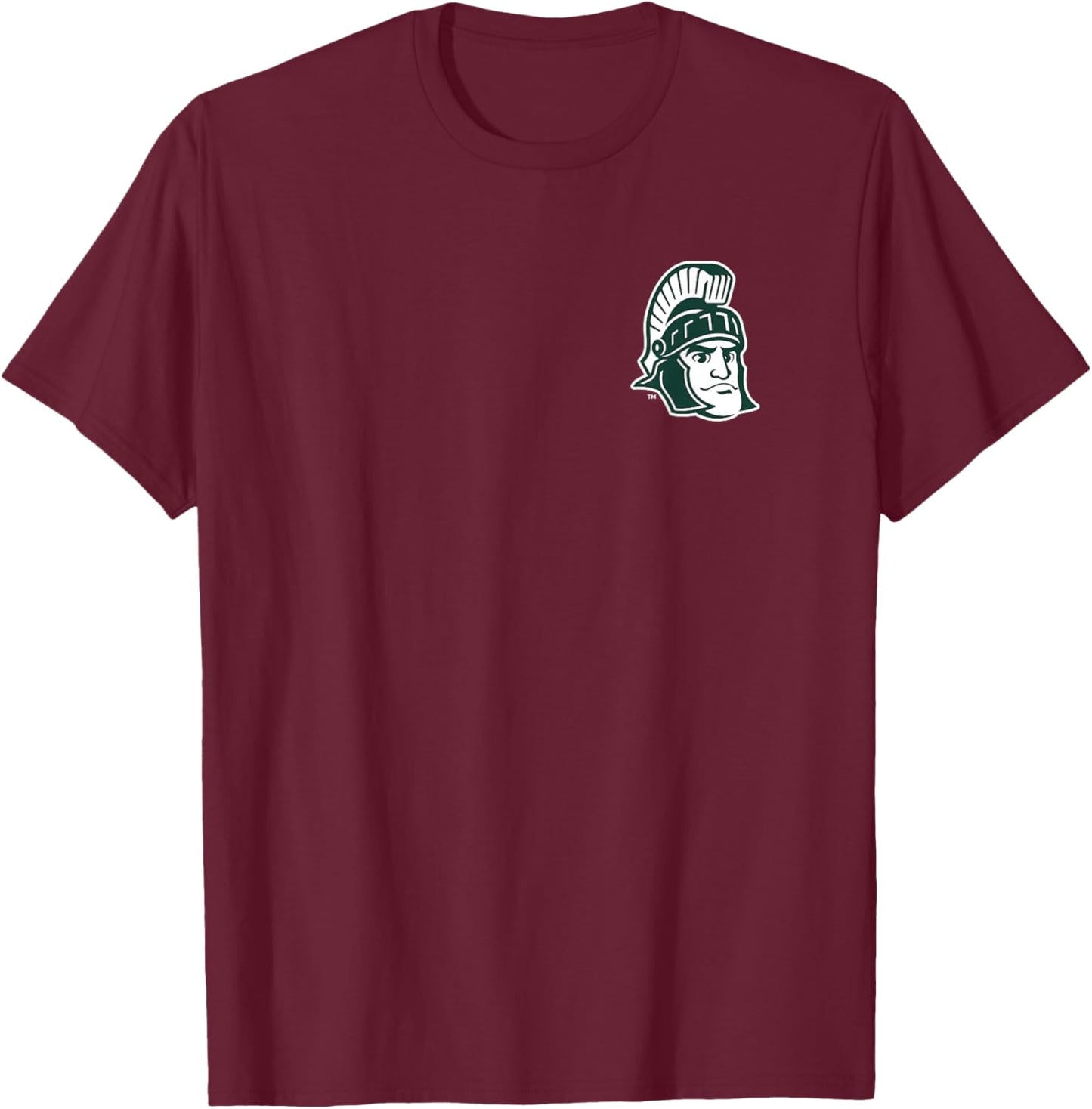 Michigan State Spartans Front/Back State Black T-Shirt - T-Shirt | Maroon