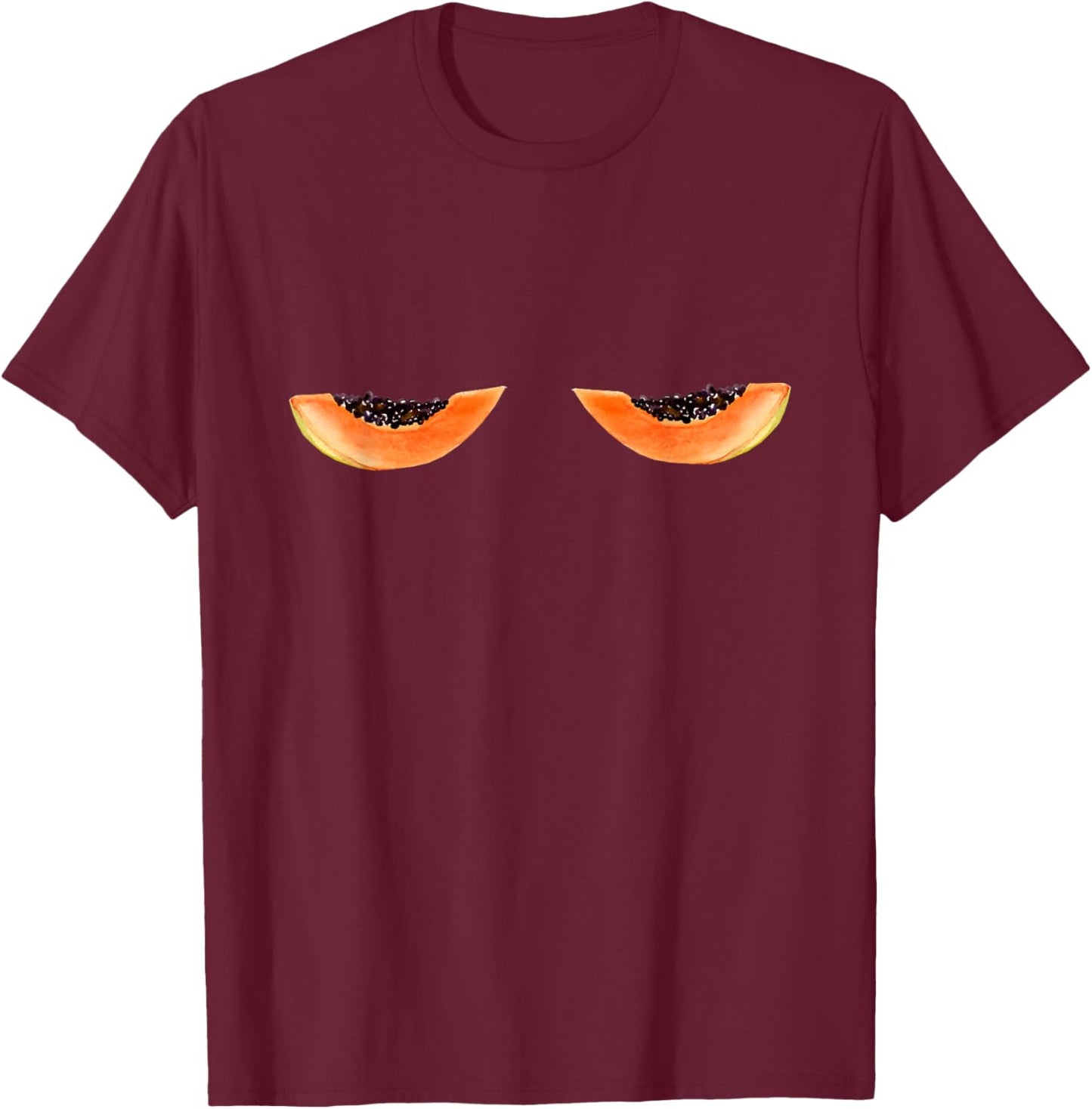 Funny papaya fruit graphic Y2K girl summer aesthetic T-Shirt - T-Shirt | Maroon