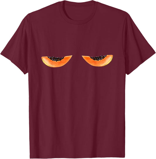 Funny papaya fruit graphic Y2K girl summer aesthetic T-Shirt - T-Shirt | Maroon
