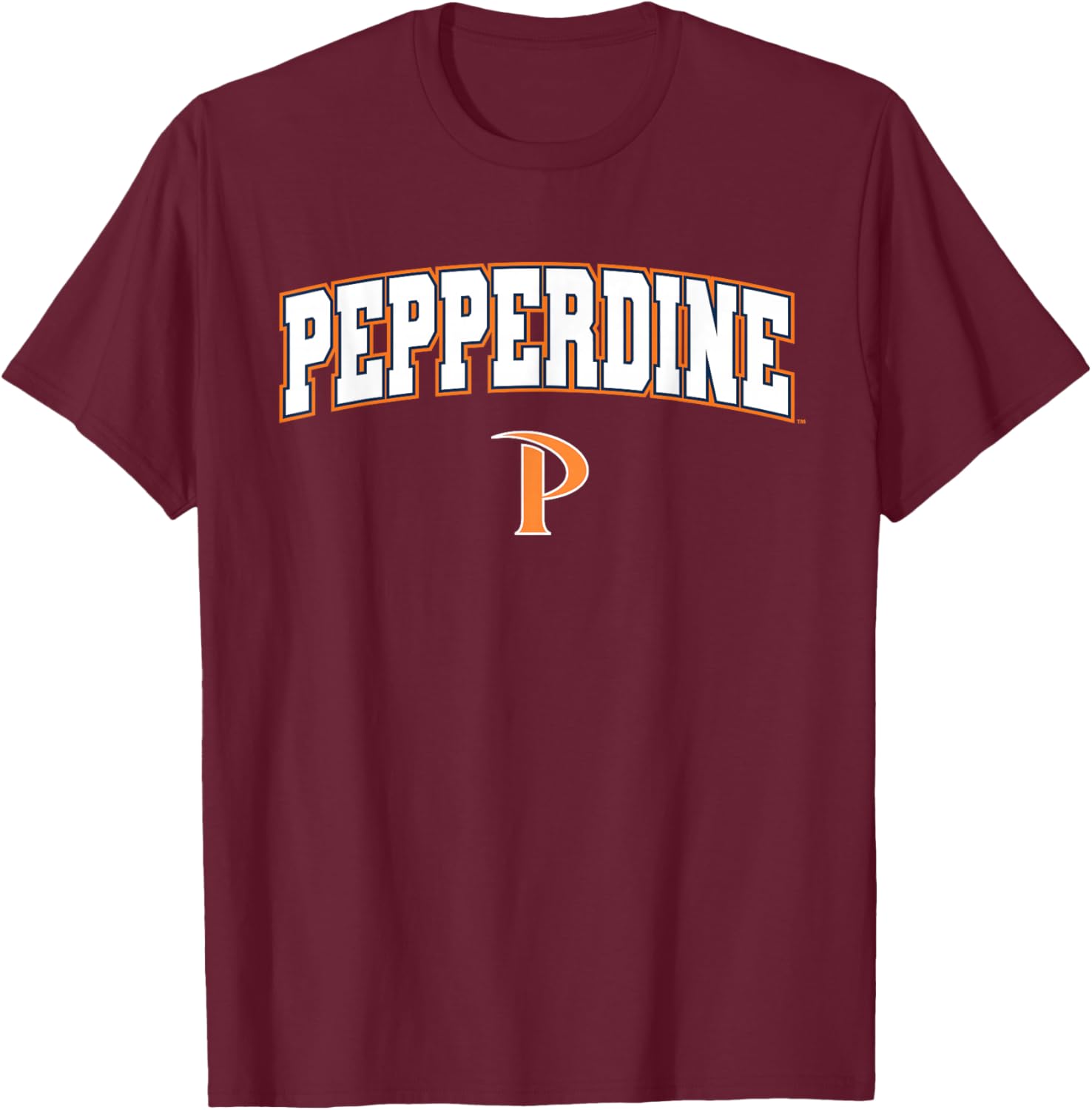 Pepperdine University Waves Arch Logo T-Shirt - T-Shirt | Maroon