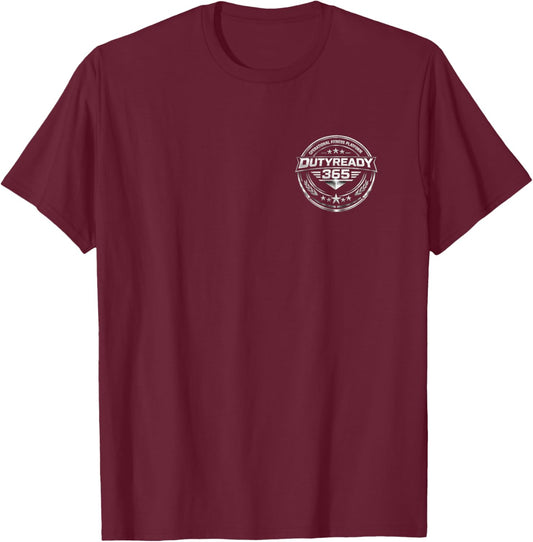 Firefighter American Flag Black and White T-Shirt - T-Shirt | Maroon